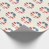 米国国旗 – 赤と青のリサイクル記号 ラッピングペーパー (角)