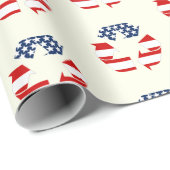 米国国旗 – 赤と青のリサイクル記号 ラッピングペーパー (ロールコーナー)
