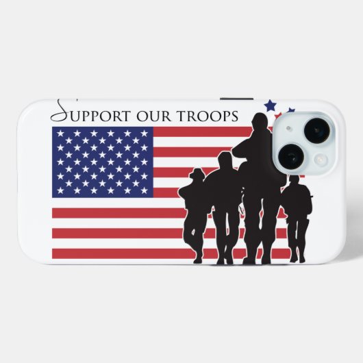 米国国旗 – 軍隊を支援 Case-Mate iPhoneケース (裏面 (横))