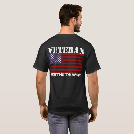 米国国旗 – 退役軍人-衣服に値 Tシャツ (裏面フル)