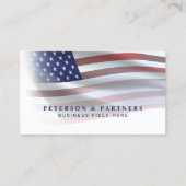 米国国旗 |透明グラデーション |白 名刺 (正面)