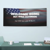 米国国旗 |透明グラデーション |黒 横断幕 (トレードショー)