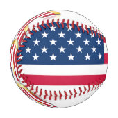 米国国旗 野球ボール (正面左)