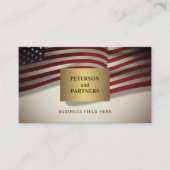 米国国旗 |金ゴールド四角形 |ヴィンテージ背景 名刺 (正面)