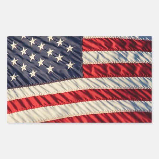 米国国旗 長方形シール (正面)