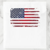 米国国旗 長方形シール (バッグ)