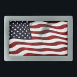 米国国旗 長方形ベルトバックル<br><div class="desc">米国国旗</div>
