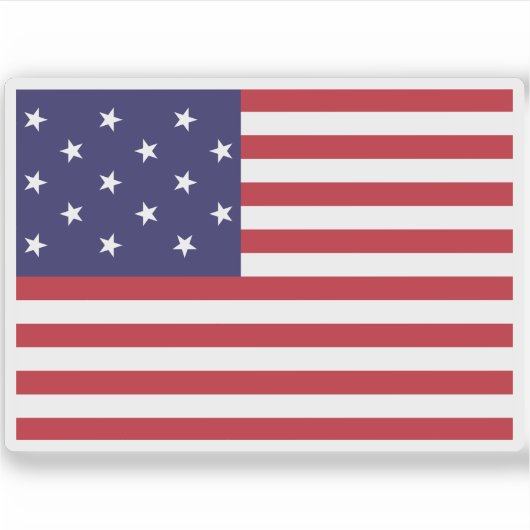 米国国旗（1795年～1818年） シール (正面)