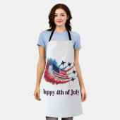 米国国旗、7月4日 エプロン (着用した状態)