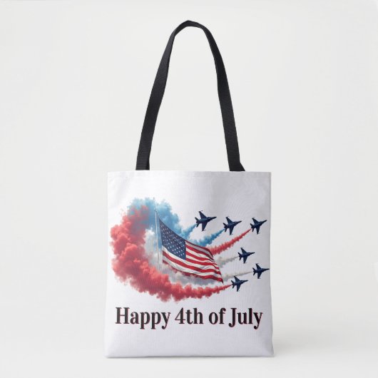 米国国旗、7月4日 トートバッグ (正面)