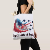 米国国旗、7月4日 トートバッグ (クローズアップ)