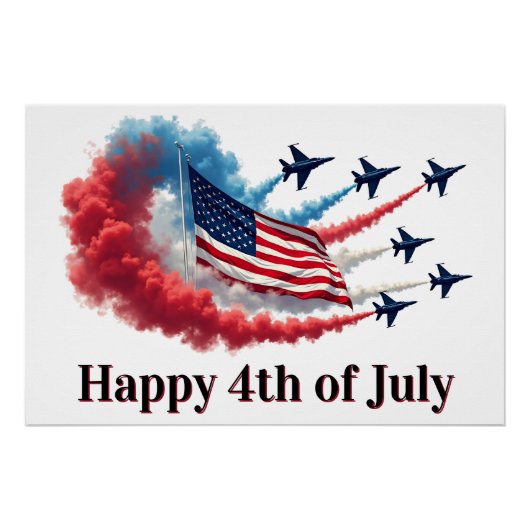 米国国旗、7月4日 ポスター (正面)