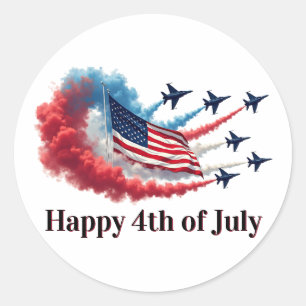 米国国旗、7月4日 ラウンドシール