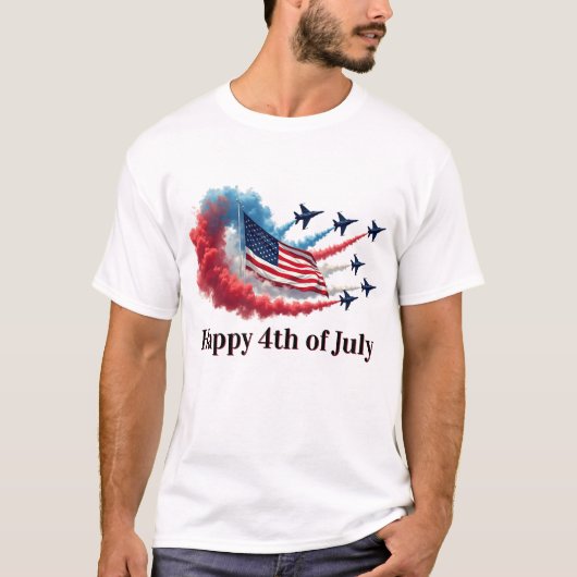 米国国旗、7月4日 Tシャツ (正面)