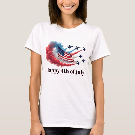 米国国旗、7月4日 Tシャツ (正面)