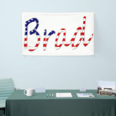 米国国旗(h) bnrcntに上書きされた任意の名前 横断幕 (トレードショー)