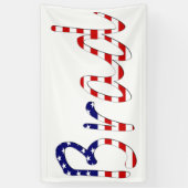 米国国旗(h) bnrcntに上書きされた任意の名前 横断幕 (縦)