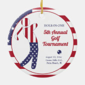 米国国旗 | Hole-in-one Golf Tournament Prize セラミックオーナメント (裏面)