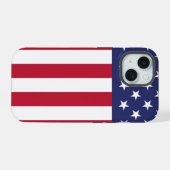 米国国旗 iPhone 15ケース (裏面横)