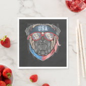 米国国旗（pugあり） スタンダードランチョンナプキン (インサイチュ)