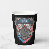 米国国旗（pugあり） 紙コップ (裏面)