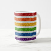 米国国旗 – Rainbowグリッター(スタイル)ストライプ コーヒーマグカップ (正面右)