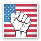米国国旗 | Rising Fist シール (正面)
