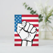 米国国旗 | Rising Fist ポストカード (スタンド正面)