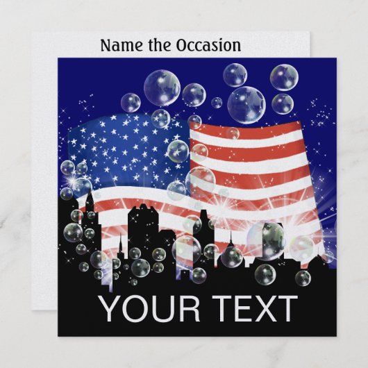 米国国旗 – SRF 招待状 (正面/裏面)