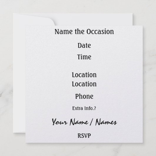 米国国旗 – SRF 招待状 (裏面)