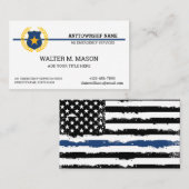 米国国旗 | Thin Blue Line Police 名刺 (正面/裏面)