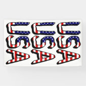 米国国旗(v)bnrcnに重ねられた米国 横断幕 (横)