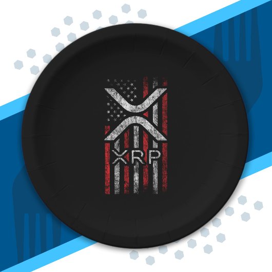 米国国旗 – XRP暗号通貨Cryptocurrency ペーパープレート