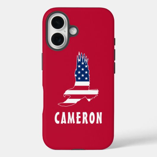 米国国旗American Eagle America 7月4日Name Case-Mate iPhoneケース (裏面)