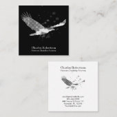 *~*米国国旗Asagle Grey on Black スクエア名刺 (正面/裏面)