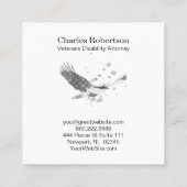 *~*米国国旗Asagle Grey on Black スクエア名刺 (裏面)