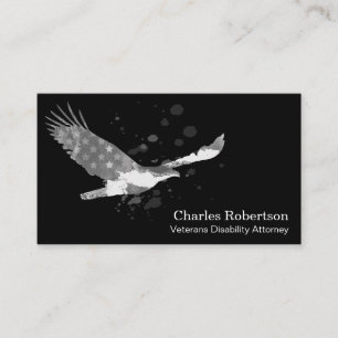 *~*米国国旗Asagle Grey on Black 名刺