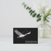 *~*米国国旗Asagle Grey on Black 名刺 (スタンド正面)