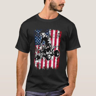 米国国旗AtvライダーUtv 7月4日レーシングアメリカンパット Tシャツ