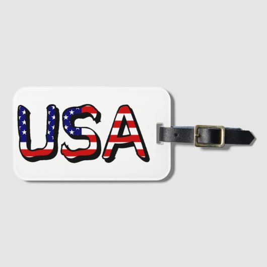 米国国旗bcltcnで覆われた米国 ラゲッジタグ (正面横)
