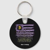 米国国旗Bitcoin BTC革命おもしろいCrypto キーホルダー (正面)