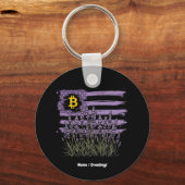 米国国旗Bitcoin BTC革命おもしろいCrypto キーホルダー (正面)