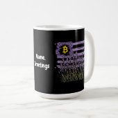 米国国旗Bitcoin BTC革命おもしろいCrypto コーヒーマグカップ (正面右)