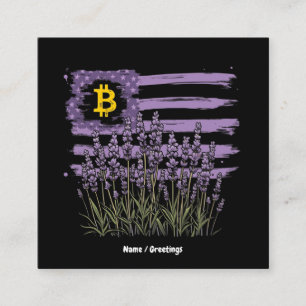 米国国旗Bitcoin BTC革命おもしろいCrypto スクエア名刺