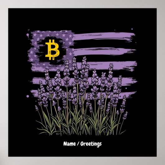 米国国旗Bitcoin BTC革命おもしろいCrypto ポスター (正面)