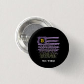 米国国旗Bitcoin BTC革命おもしろいCrypto 缶バッジ (正面&裏面)