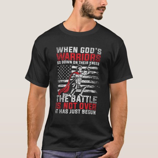 米国国旗God Templer Devtee Patriotic祈りの言葉Chris Tシャツ (正面)