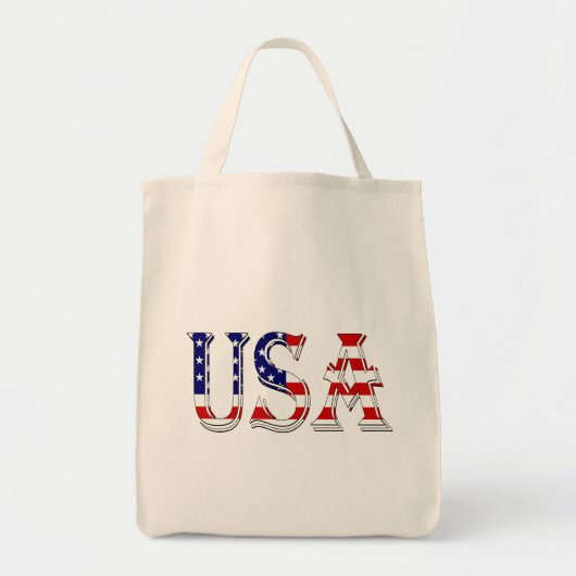 米国国旗gtcntにオーバーレイされた米国 トートバッグ (正面)