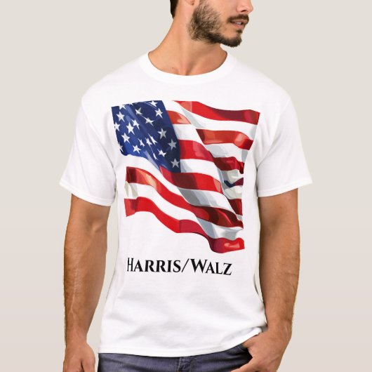 米国国旗Harris/Walz Tシャツ (正面)