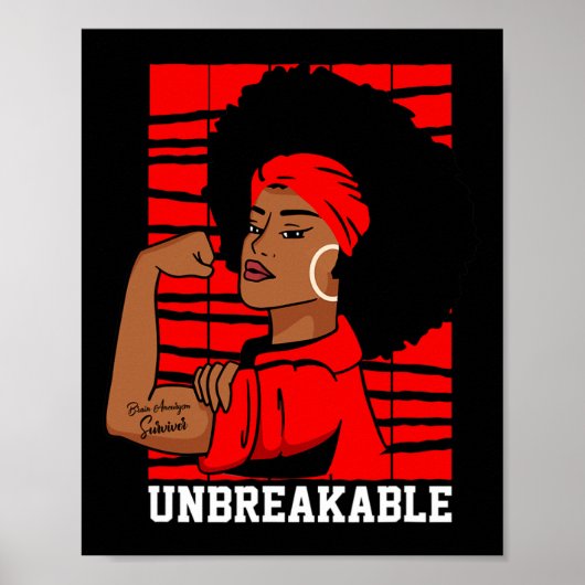 米国国旗HIVエイズ脳動脈瘤脳卒中認識 ポスター (正面)